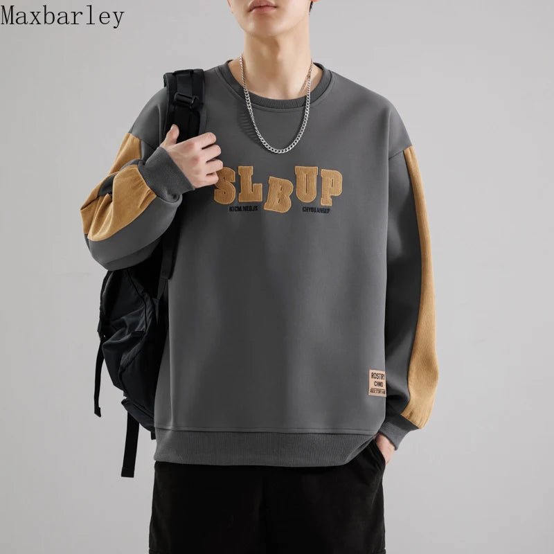 2025 New Sweatshirts Men's Autumn Casual Fashion Letter Printed Long Sleeve Hoodies Male Street Hip Hop Loose Crewneck Pullover