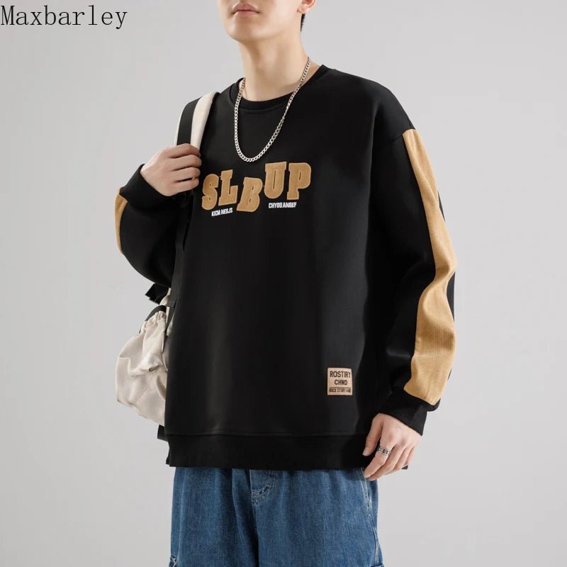 2025 New Sweatshirts Men's Autumn Casual Fashion Letter Printed Long Sleeve Hoodies Male Street Hip Hop Loose Crewneck Pullover