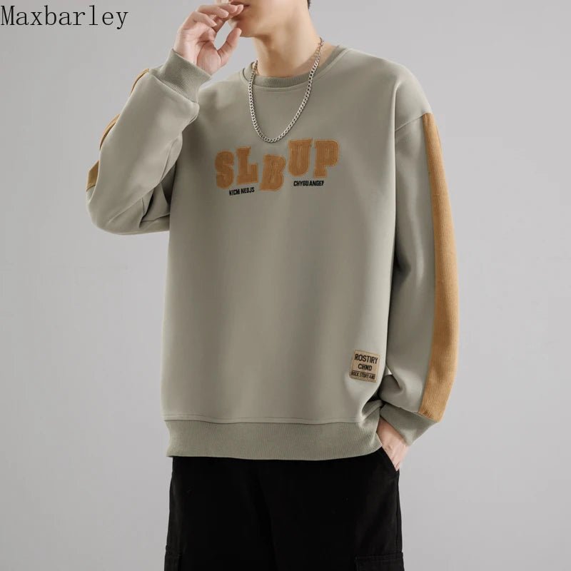 2025 New Sweatshirts Men's Autumn Casual Fashion Letter Printed Long Sleeve Hoodies Male Street Hip Hop Loose Crewneck Pullover