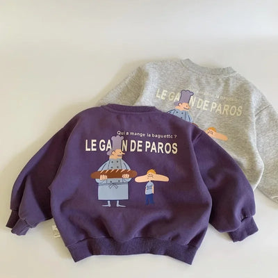 Children Sweatshirts 2024 Autumn Winter Tops for Kids Long Sleeve Boys Girls Pullovers Cartoon Toddler Outerwear Baby Outfits
