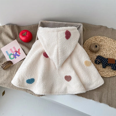 Baby cloak autumn and winter clothes newborn baby out cloak plus velvet windproof embrace by foreign children shawl.