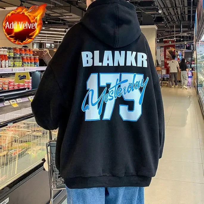 Sweatshirts for Man Hooded White Print Men's Clothing Hoodies Overfit Letter Streetwear Funny High Quality 90s Vintage Autumn