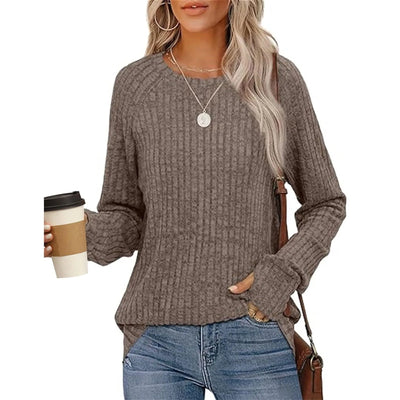 Sweatshirts For Women Long Sleeve Crewneck Pullover Casual Solid Tunic Tops With Thumb Hole Women's Sweatshirts Winter Clothing
