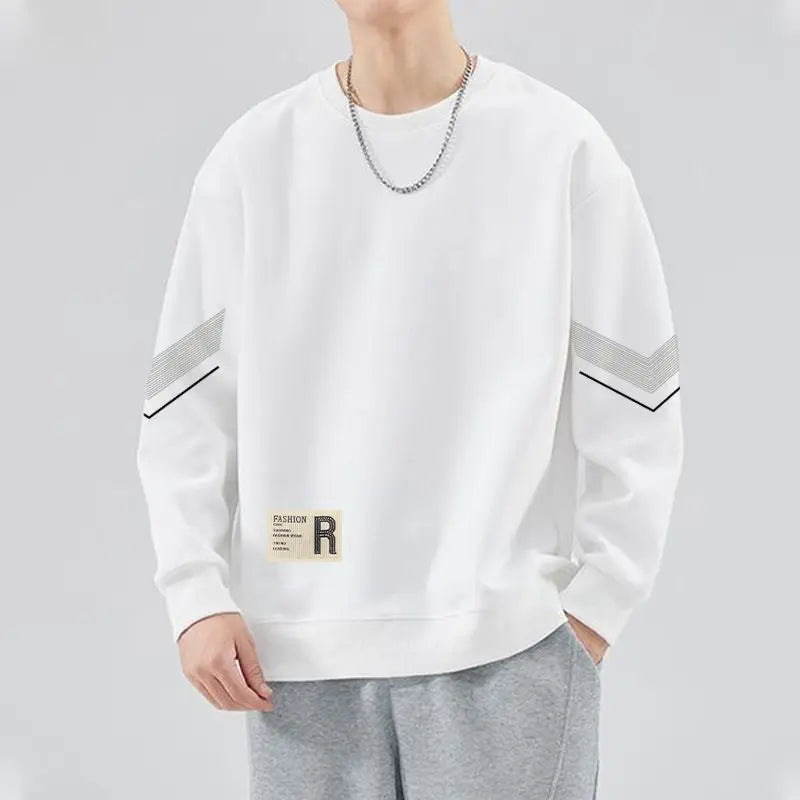 Sweatshirts for Men's Spring and Autumn New Round Neck Loose Hatless Top Long Sleeves Trendy and Handsome