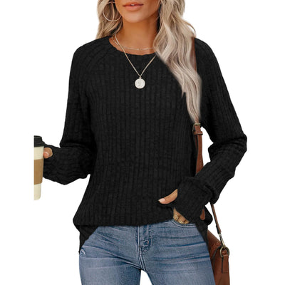 Sweatshirts For Women Long Sleeve Crewneck Pullover Casual Solid Tunic Tops With Thumb Hole Women's Sweatshirts Winter Clothing