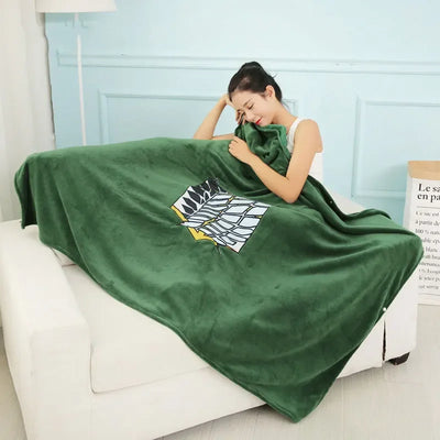Attack on Titan Blanket Cloak Shingeki No Kyojin Survey Corps Cloak Cape Flannel Cosplay Costume Hoodie