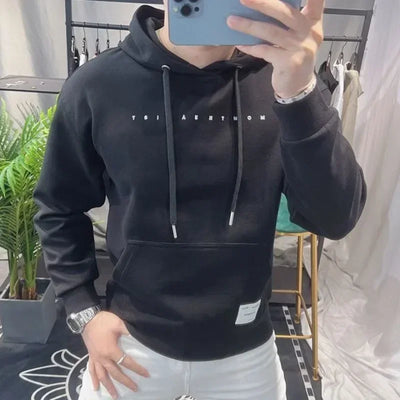 Sweatshirts for Men New In Slim Fit Cotton Man Hoodies Warm Emo Simple Clothing Deals High Quality 90s Vintage Korean Style Tops
