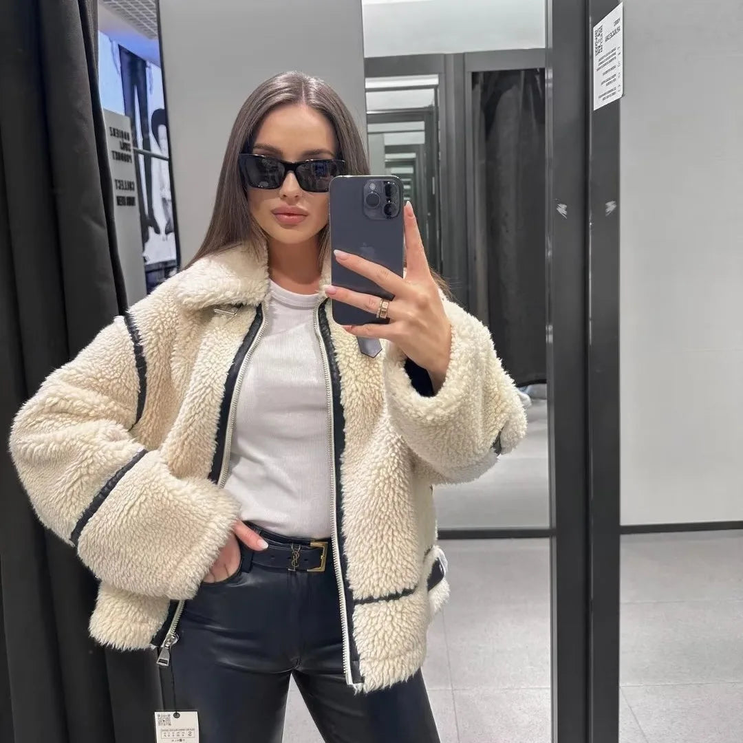 Women's Clothing 2024 Autumn and Winter New Fashion Casual Leather and Fur Lamb Wool Ladies Jacket Coat Winter Clothes Women