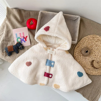 Baby cloak autumn and winter clothes newborn baby out cloak plus velvet windproof embrace by foreign children shawl.