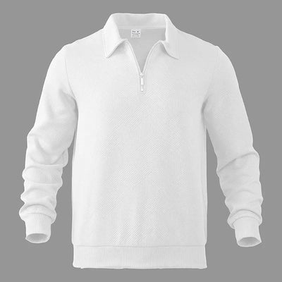 Sweatshirts Men Polo Shirt Tops Turn Down Collar Zipper Top Full Sleeve Casual Regular Sweatshirt Splice Simple Autumn Winter