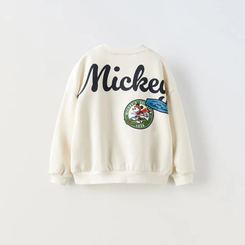 Boys Cartoon Sweatshirts Loose Sports Round Neck Tops New Spring Autumn Clothing Toddler Trendy Printed Long-sleeved Hoodies