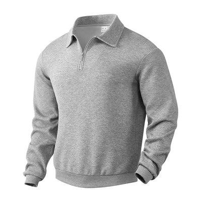 Sweatshirts Men Polo Shirt Tops Turn Down Collar Zipper Top Full Sleeve Casual Regular Sweatshirt Splice Simple Autumn Winter