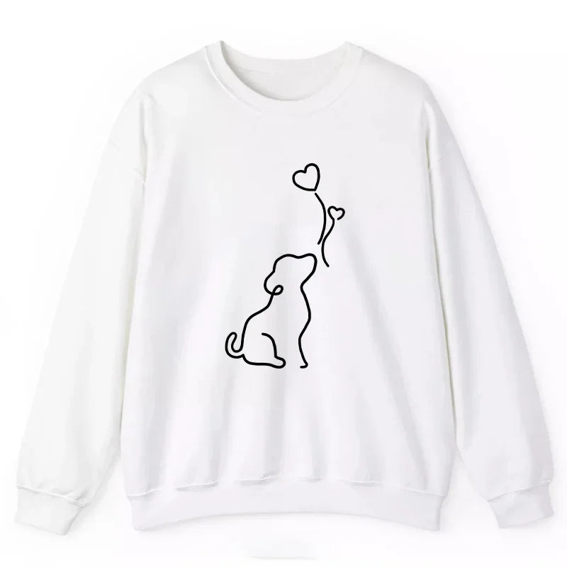 Hot Sales Womens Sweatshirts Cute Printing O Neck Tops Casual Daily Outdoors Sports Jogging Pullover Long Sleeves Woman Clothing