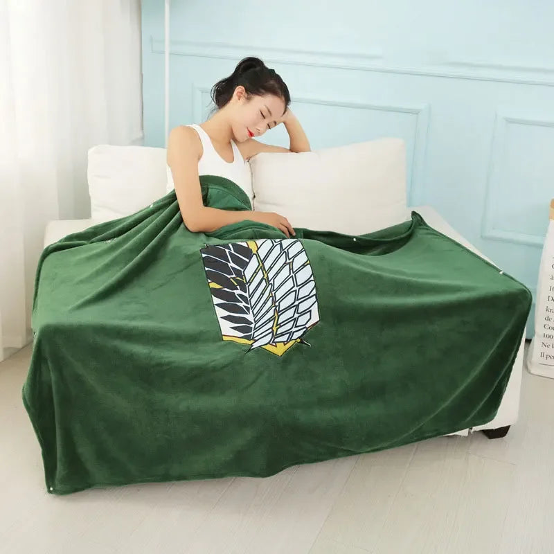 Attack on Titan Blanket Cloak Shingeki No Kyojin Survey Corps Cloak Cape Flannel Cosplay Costume Hoodie