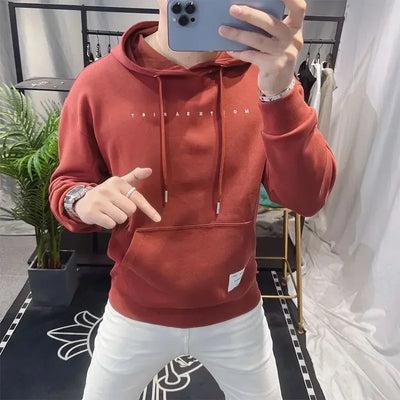 Sweatshirts for Men New In Slim Fit Cotton Man Hoodies Warm Emo Simple Clothing Deals High Quality 90s Vintage Korean Style Tops