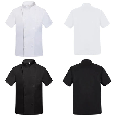 Catering Cooking White Shirt Restaurant Kitchen Chef T-Shirt Baker Work Uniform Waiter Hotel Clothes Cook Jacket Cafe Overalls