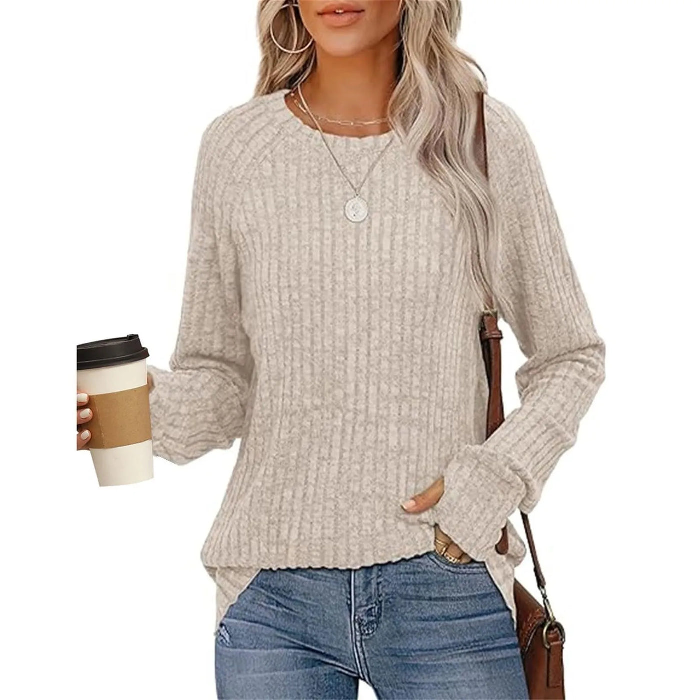 Sweatshirts For Women Long Sleeve Crewneck Pullover Casual Solid Tunic Tops With Thumb Hole Women's Sweatshirts Winter Clothing