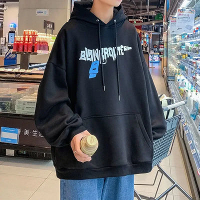Sweatshirts for Man Hooded White Print Men's Clothing Hoodies Overfit Letter Streetwear Funny High Quality 90s Vintage Autumn