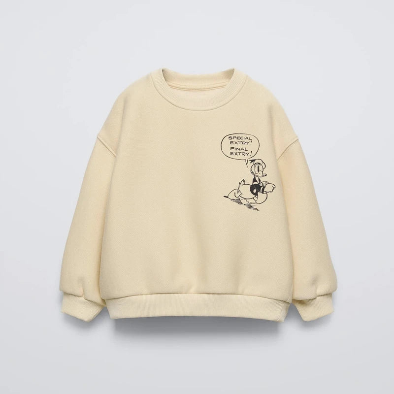 Blue Sweatshirts Fashion Casual Clothing Boys Baby Crewneck Tops 2025 New Kids Thin Long-sleeved Tops Cartoon Printed Hoodies