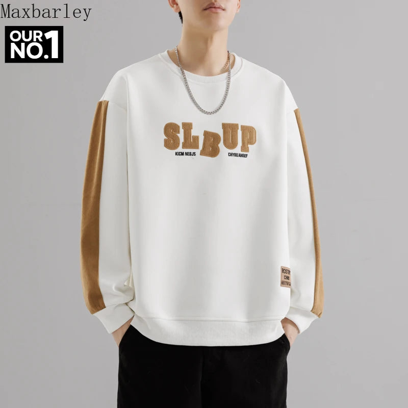 2025 New Sweatshirts Men's Autumn Casual Fashion Letter Printed Long Sleeve Hoodies Male Street Hip Hop Loose Crewneck Pullover