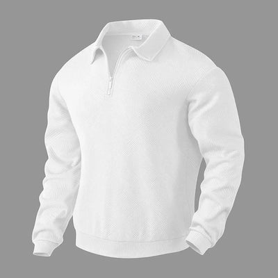 Sweatshirts Men Polo Shirt Tops Turn Down Collar Zipper Top Full Sleeve Casual Regular Sweatshirt Splice Simple Autumn Winter