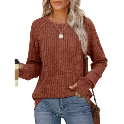 Sweatshirts For Women Long Sleeve Crewneck Pullover Casual Solid Tunic Tops With Thumb Hole Women's Sweatshirts Winter Clothing