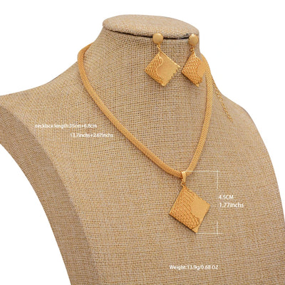 Jewelry Set For Women  Gold Plated With Necklace Pendant Nigerian Wedding Jewelry