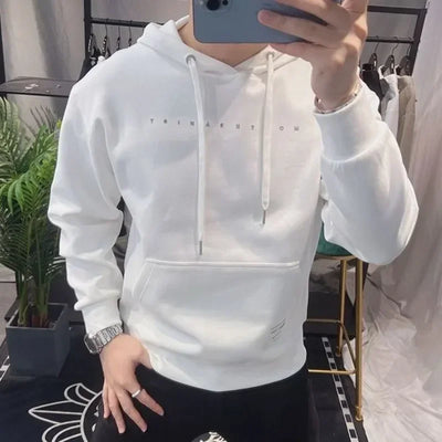 Sweatshirts for Men New In Slim Fit Cotton Man Hoodies Warm Emo Simple Clothing Deals High Quality 90s Vintage Korean Style Tops