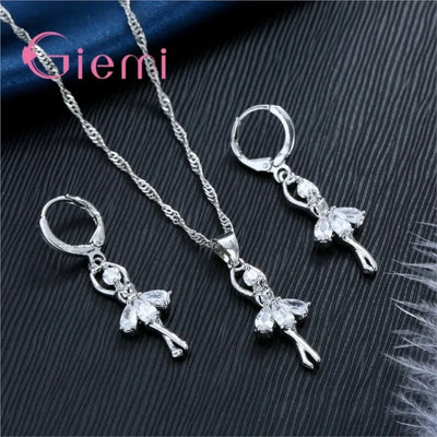 Beautful Elegant Women Jewelry Sets Pure 925 Sterling Silver Pendant.