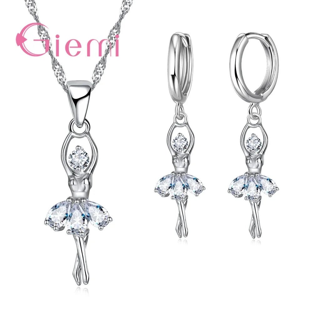 Beautful Elegant Women Jewelry Sets Pure 925 Sterling Silver Pendant.