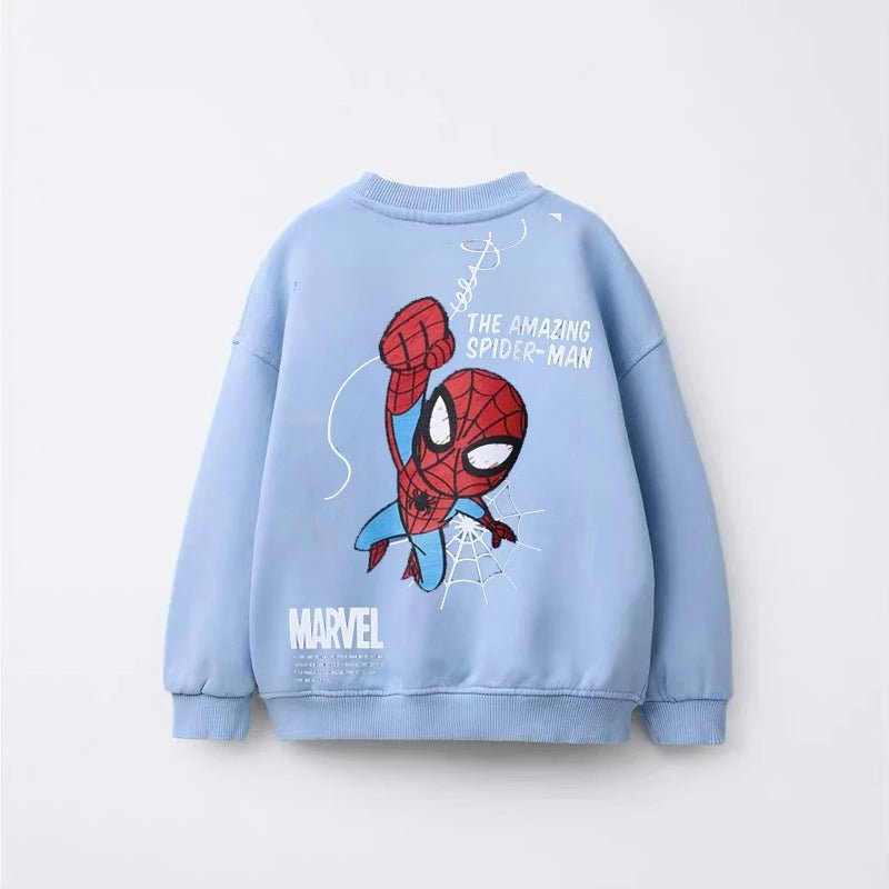 Blue Sweatshirts Fashion Casual Clothing Boys Baby Crewneck Tops 2025 New Kids Thin Long-sleeved Tops Cartoon Printed Hoodies