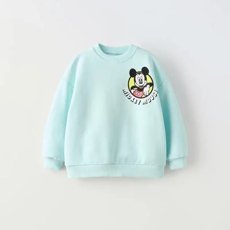 Blue Sweatshirts Fashion Casual Clothing Boys Baby Crewneck Tops 2025 New Kids Thin Long-sleeved Tops Cartoon Printed Hoodies