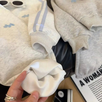 Boys Sweatshirts Hoodies Spring Autumn Long Sleeved T-shirt  Children O Neck Top Sweat Pants 2pcs Set Korean Cartoon Sportswear