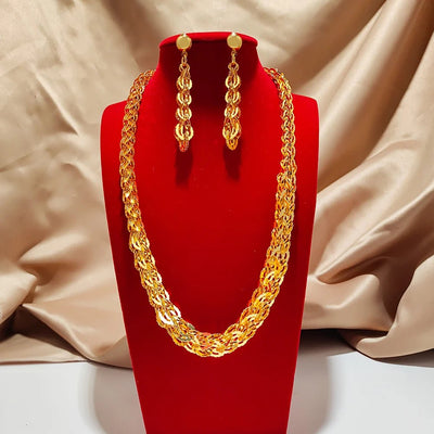 Dubai Jewelry sets 24K gold plated luxury African wedding gifts bridal bracelet necklace earrings ring jewellery set for women