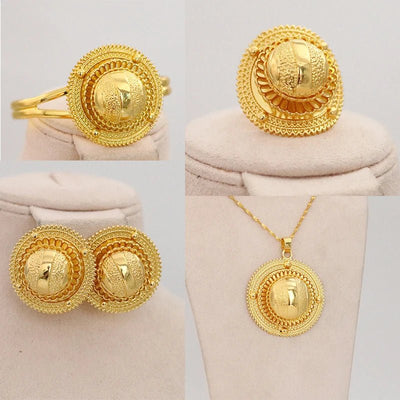 Ethiopian women's jewelry set, hairpins, headbands, earrings, bracelets, rings, pendants, African brides' wedding gifts