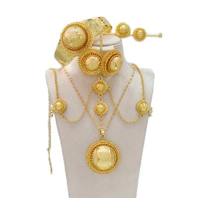 Ethiopian women's jewelry set, hairpins, headbands, earrings, bracelets, rings, pendants, African brides' wedding gifts
