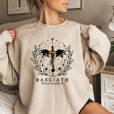 Fourth Wing Sweatshirt Basgiath War College Sweatshirt Women Graphic Hoodies Riders Quadrant Fantasy Reader Bookish Pullover Top