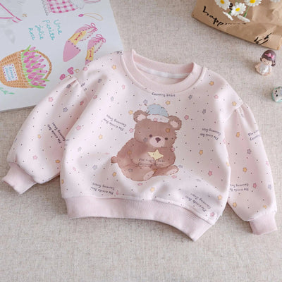 Girls Sweatshirts 2025 Autumn Spring Cartoon Tops for Kids Children's Long-sleeved Hoodies Toddler Pullovers Baby Sweater
