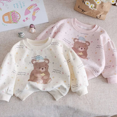 Girls Sweatshirts 2025 Autumn Spring Cartoon Tops for Kids Children's Long-sleeved Hoodies Toddler Pullovers Baby Sweater