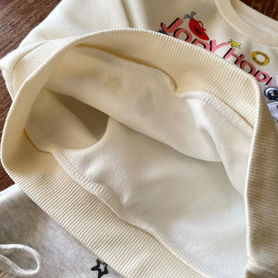 Girls Sweatshirts 2025 Spring Autumn Cartoon Printed Rabbit Police Round Neck Toddler Girls Hoodie Children Girls Pullover Tops