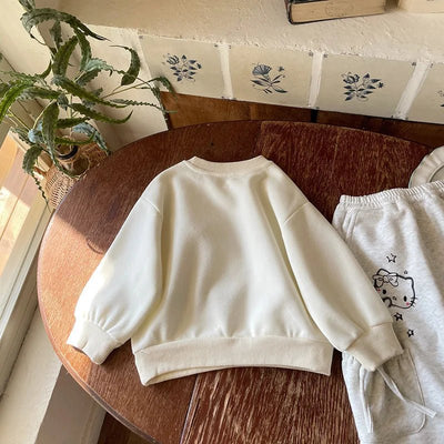 Girls Sweatshirts 2025 Spring Autumn Cartoon Printed Rabbit Police Round Neck Toddler Girls Hoodie Children Girls Pullover Tops