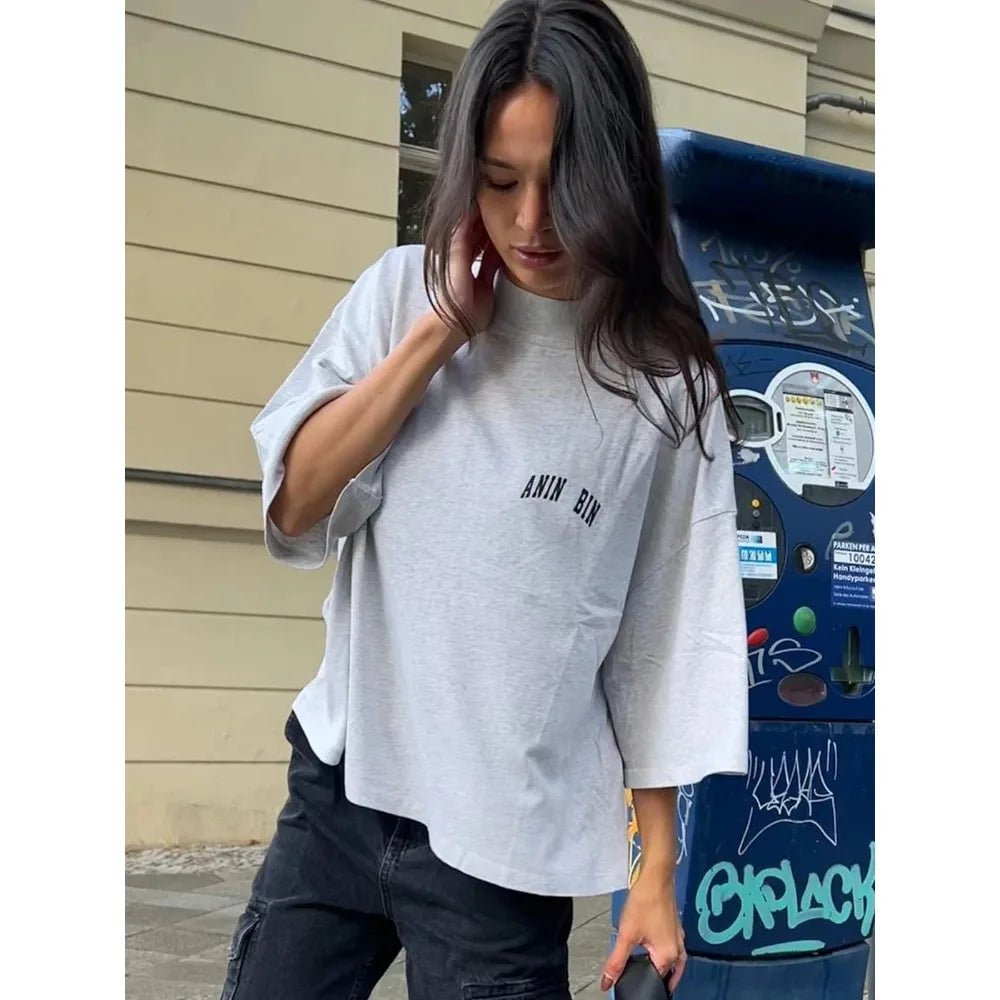 Graphic Aesthetic T-Shirts for Women Summer Clothes 2024 Cotton Half Sleeve Loose Tees Tops Oversized Female Fashion T-Shirt