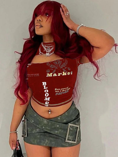 Graphic T Shirts For Women Streetwear Hollow Out Crop Top Women Y2k Clothes Short Sleeve Ropa Mujer Slim Camisetas Summer Outfit