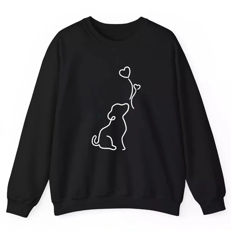 Hot Sales Womens Sweatshirts Cute Printing O Neck Tops Casual Daily Outdoors Sports Jogging Pullover Long Sleeves Woman Clothing