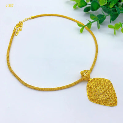 Indian Jewelry Set for Women Wedding Dubai 24k Gold Plated Bridal Two Pieces Necklace Earrings Sets Party Gift Accessories