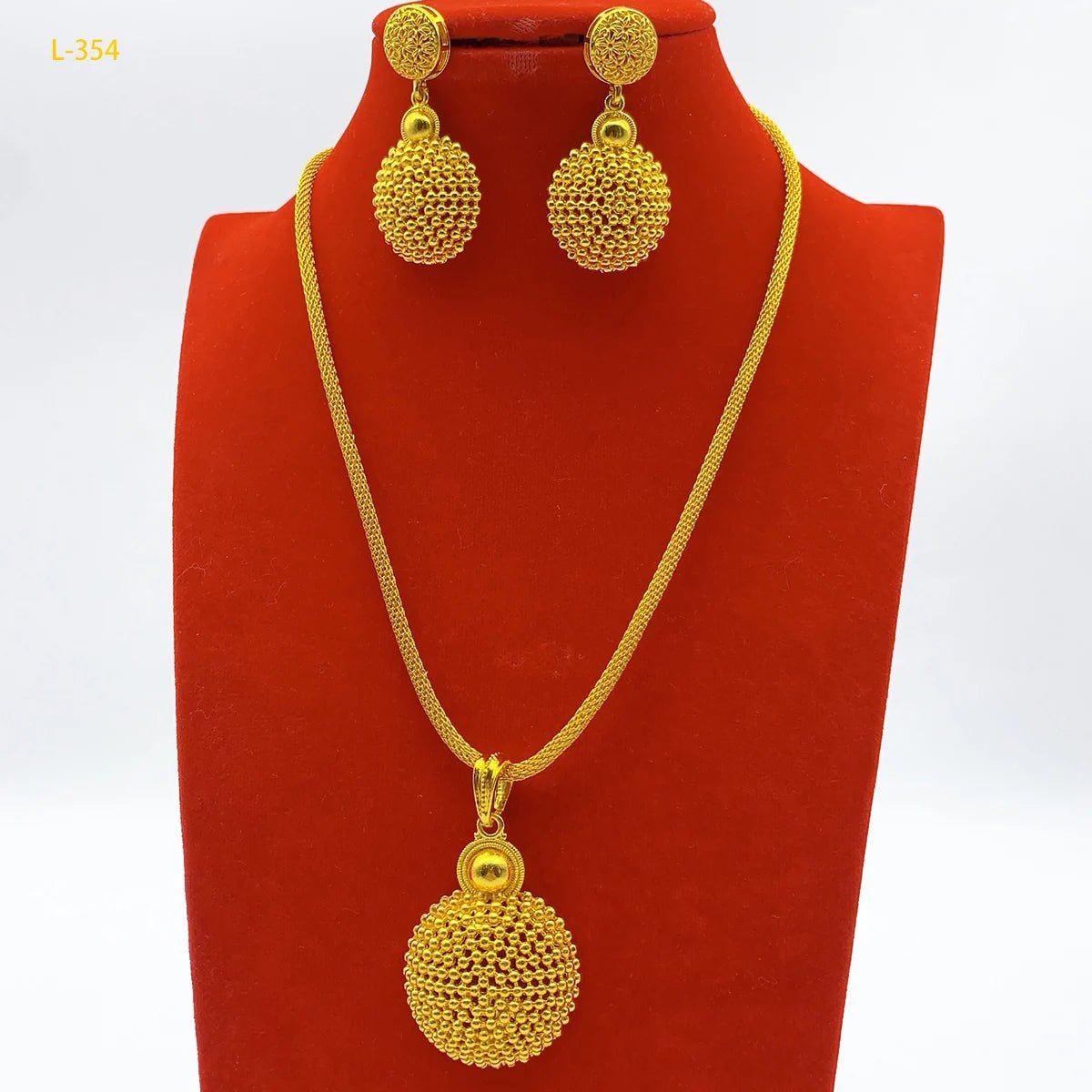 Indian Jewelry Set for Women Wedding Dubai 24k Gold Plated Bridal Two Pieces Necklace Earrings Sets Party Gift Accessories
