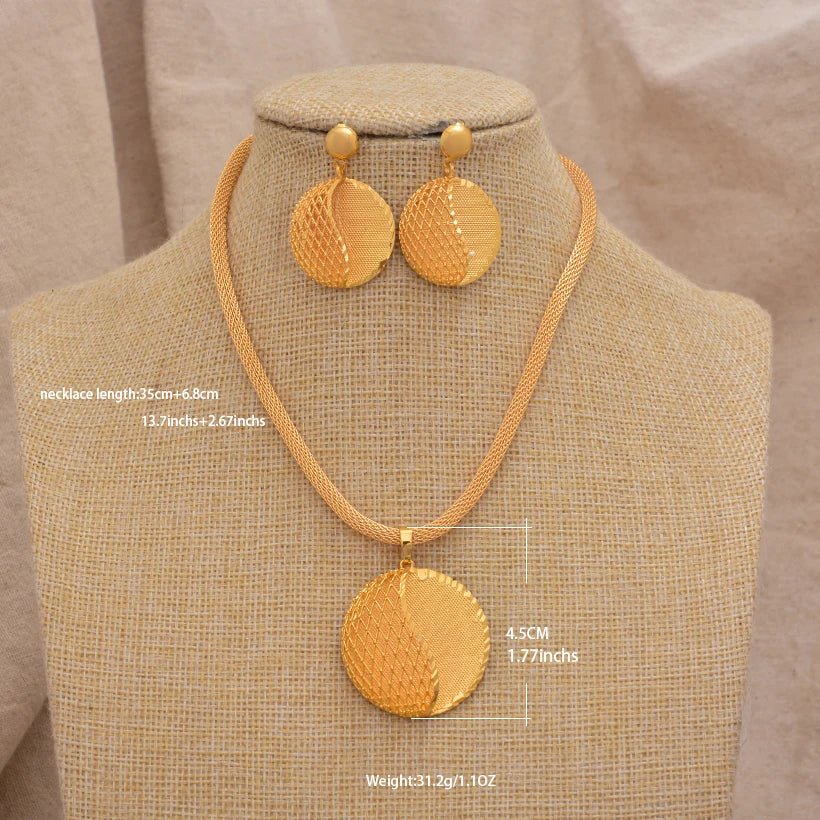 Jewelry Set For Women  Gold Plated With Necklace Pendant Nigerian Wedding Jewelry