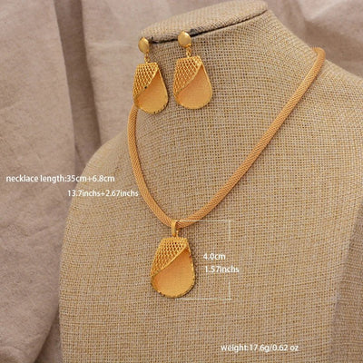 Jewelry Set For Women  Gold Plated With Necklace Pendant Nigerian Wedding Jewelry