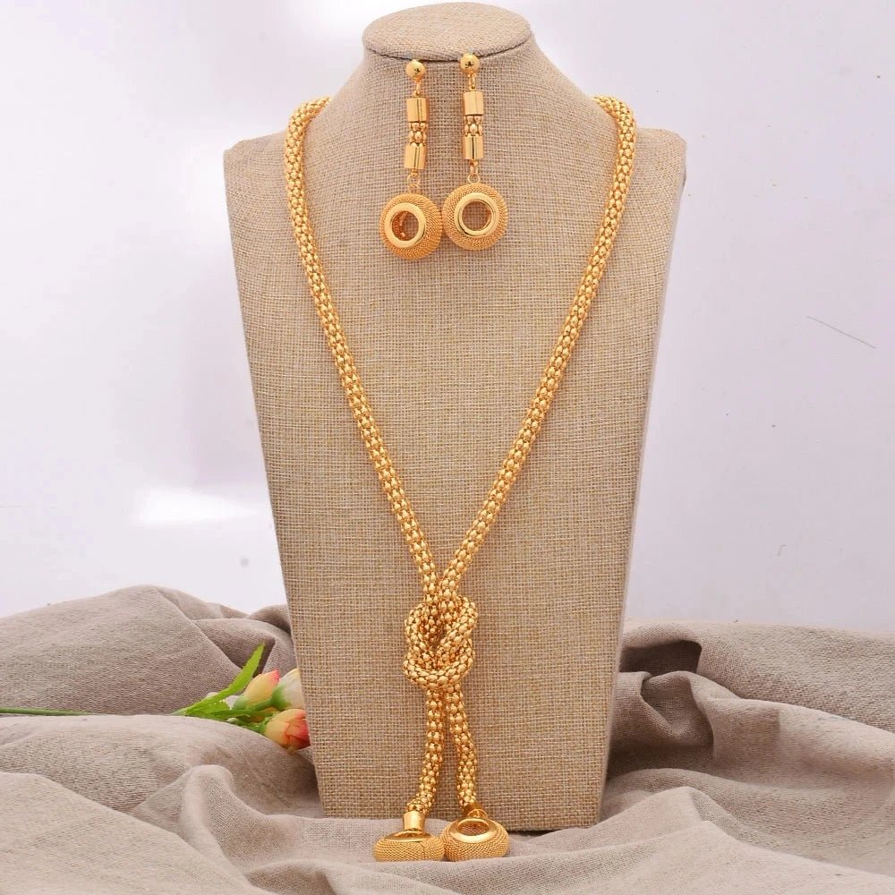 Jewelry Set For Women  Gold Plated With Necklace Pendant Nigerian Wedding Jewelry