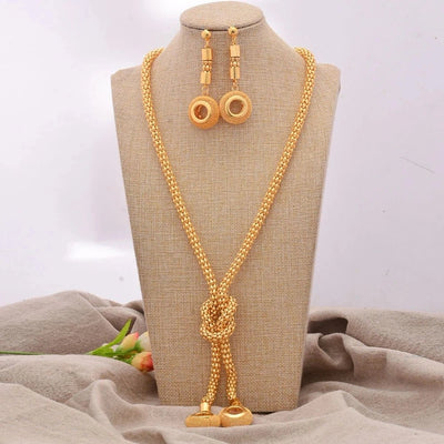 Jewelry Set For Women  Gold Plated With Necklace Pendant Nigerian Wedding Jewelry